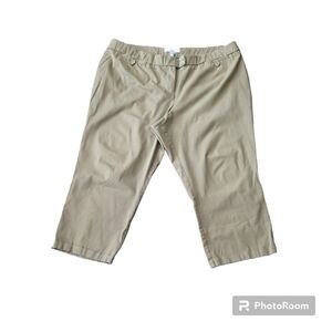 Chico's Tan Cropped‎ Elastic Back Cuffed Pant Tan Size 3 (US XL/16)
